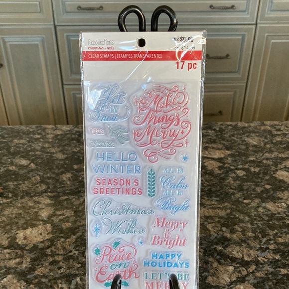 RECOLLECTIONS HOLIDAY SAYINGS CLEAR STAMPS LOT IF 3 NWT - Picture 3 of 6